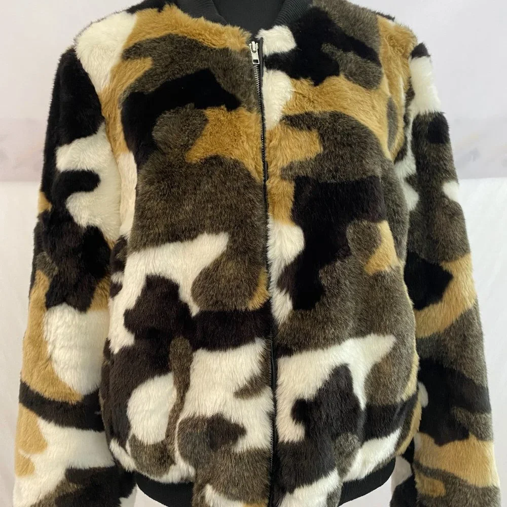 Bagatelle Multicolor Faux Fur Lined Jacket NWOT Women's Size Large - Picture 8 of 16
